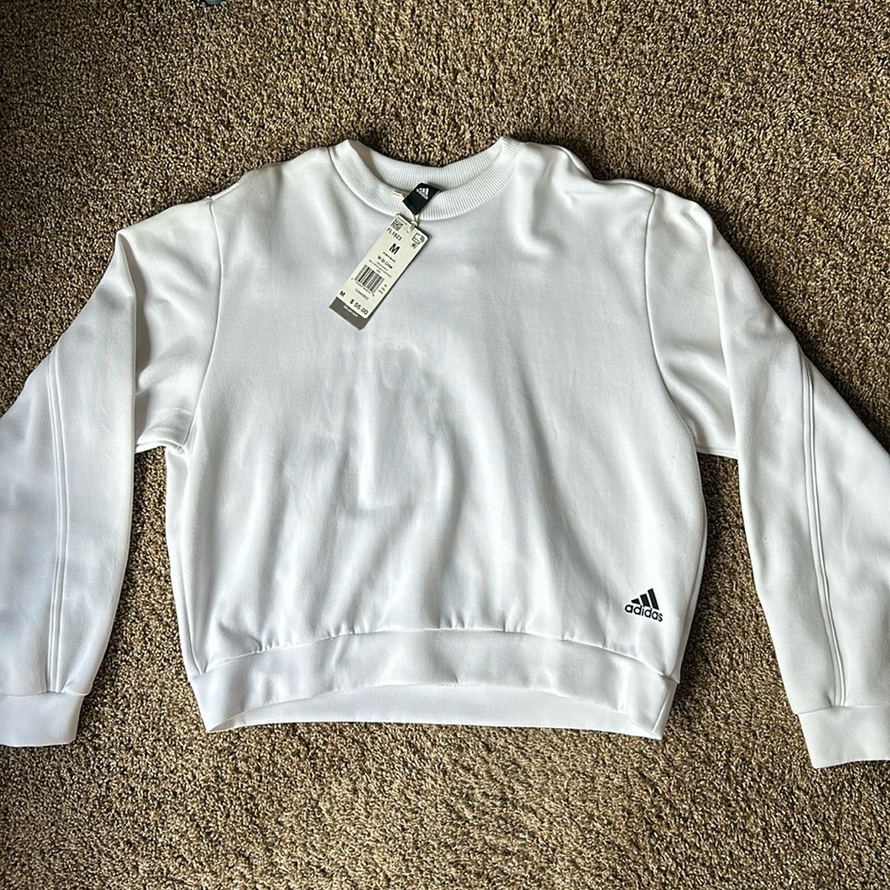NWT Women's Adidas White Pullover Sweatshirt | size m